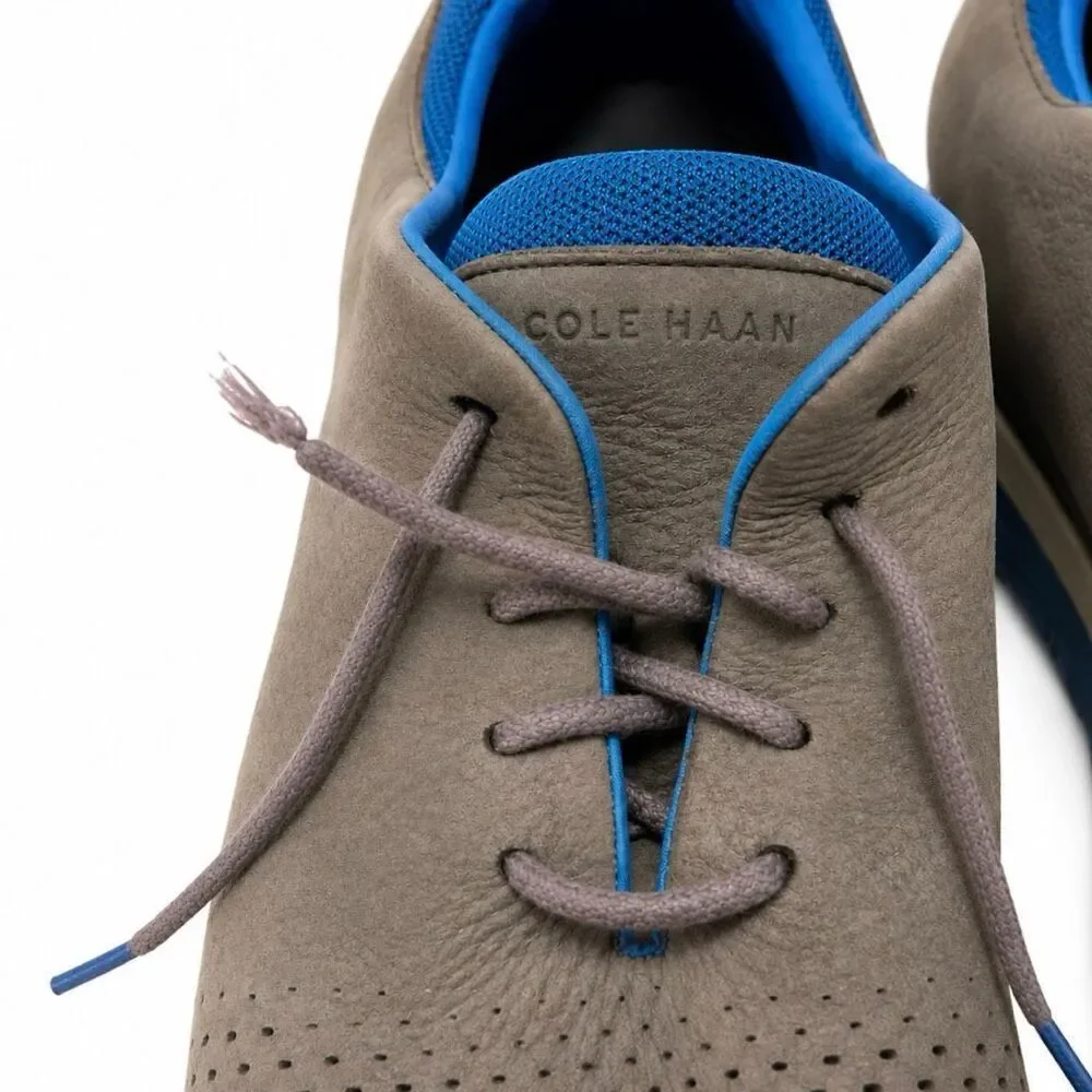 Cole Haan Grand 360 Oxford Shoes Gray Blue Leather Casual Mens 12